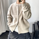 Spring New Light Luxury Fashion Cardigan Men Knitted Sweater Round Neck Jacket Loose Sweater Coat Boutique DressSimpleStyle aidase-shop