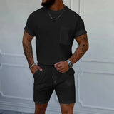 AIDASE  -  European and American Men's Sports Suit Short Sleeved Shorts Two-piece Casual Sports Round Neck Jogging Suit aidase-shop