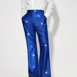 AIDASE  -  Summer New Men's Sequin Plaid Solid Color Trousers Retro Fashion Trend Party Performance Loose Casual Niche Men's Bottoms aidase-shop