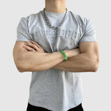 AIDASE  -  Round Neck Fitness Trend Steel Printed T-shirt Shoulder Pad Version Close-in Sleeve Slim Men's Sports Training Short Sleeve aidase-shop