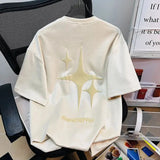 27.86Aidase Hip Hop Summer Men and Women Trendy Street Personality Letter Print Round Neck Short Sleeve Couple Loose Casual T-shirt Top y2k aidase-shop