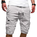 AIDASE  -  Large Mens Casual Cotton Pants mid Waist Straight Leg Workwear orts with kets Khaki Color Pure Color Spring Summer aidase-shop