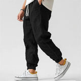 AIDASE  -  Men's Loose Fit Cotton Linen Jogger Pants Elastic Waist Drawstring Casual Pants for Streetwear & Daily Outfits aidase-shop