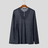 AIDASE  -  Men T Shirt Solid Color Knitted O-neck Long Sleeve Casual Male Tee Tops Streetwear 2025 Loose Fashion Men Pullovers aidase-shop
