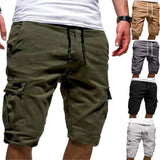AIDASE  -  Large Mens Casual Cotton Pants mid Waist Straight Leg Workwear orts with kets Khaki Color Pure Color Spring Summer aidase-shop