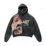 AIDASE  -  American New High Street Casual Loose Y2K Clothes Sunflower Pattern Printing Hoodies Harajuku Vintage Kawaii Zipper Sweatshirts aidase-shop