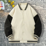 Aidase Man’s Varsity Baseball Jacket Retro Multi-coloured Bomber Jacket Preppy Style Streetwear Men Women Coat Loose Fit Outwear