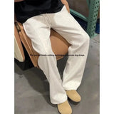 AIDASE  -  High Waist Draped Spor Casual Pants for Men Autumn Sle Slimming Wide Leg Jeans Pear ape Body Fit Youth Trend aidase-shop