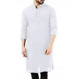 AIDASE  -  Arabic style fashion simple long men's pure color all-matching shirt Muslim robe aidase-shop