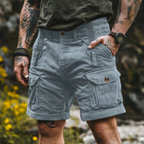 AIDASE  -  Trendy Loose Straight Cargo Shorts For Mens Summer Casual Solid Color Corduroy Shorts Men Fashion Patchwork Pockets Shorts