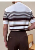 AIDASE  -  Summer Men's Knitted round Ne T-irt Thin ort Sve Breathable Faionable Striped Sea Soul irt Versatile Casual... aidase-shop