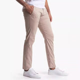 AIDASE  -  Men Lightweight Cotton Spandex Chinos Athletic Fit Tapered Leg Muscle Pants Summer Breathable Casual Stretch Slim Fit Trousers aidase-shop