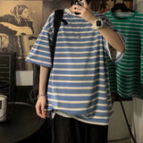 AIDASE  -  Fashion Printed Loose All-match Striped Tee Shirt Men's Clothing Summer New Oversized Casual Pullovers Half Sleeve T-Shirt