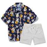 AIDASE  -  Business Attire For Men Mens 2 Piece Beach Vacation Set Shirts And Shorts Suit Outfits Bed Suits спортивный костюм мужской aidase-shop