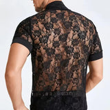 AIDASE  -  Sports Muscle Slim Elastic Mesh T Shirts Mens Sexy Hollow Out See Through Breathable Top Men Summer Stylish Short Sleeve T-shirt aidase-shop
