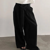 AIDASE  -  Men Wide Leg Pants Solid Color Button Joggers Lace Up Loose Trousers Men Streetwear Loose Fashion Casual Male Long Pants aidase-shop