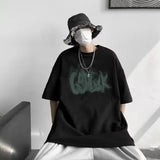 AIDASE  -  Fashion Loose Printed Letter Casual T-Shirts Men Clothing Summer New Oversized All-match Tops Korean Short Sleeve Tee Shirt aidase-shop