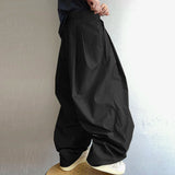 AIDASE  -  Men Pants Solid Button Pleated Baggy Casual Trousers Men Streetwear Oversize Joggers Fashion Male Lantern Pants aidase-shop