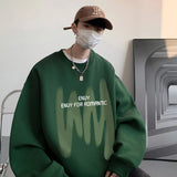 AIDASE  -  8-Colour Round Collar Solid Colour Men's Sweatshirt Graffiti Printing Korean Style Loose Sweatshirt Casual Men's Pullover aidase-shop