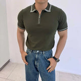 AIDASE  -  Ice Silk Knitted Thin Short Sleeved Men T-shirt Half Sleeved 2025 American Korea Fashion Male Tops Loose aidase-shop