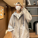 Aidase Men Hoodies Harajuku High Street Hooded Sweatshirts Y2K Streetwear Hip Hop Gothic Zip Up Loose Jacket Coats Pullover Tops aidase-shop