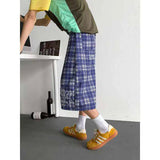 AIDASE  -  American Style Male Shorts Contrast Color Plaid Casual Pants Summer 2025 New Loose Versatile Straight-leg Menswear aidase-shop