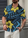 AIDASE  -  Summer new casual trend simple plant pattern short sleeve shirt aidase-shop