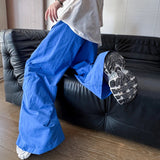 AIDASE  -  American Style Men's Casual Pants Pleated Summer Blue Sport Wide Leg Trousers Breathable Loose Oversized Bottoms 9W3095 aidase-shop