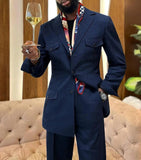 AIDASE  -  Fashion Utility Wedding Men Suit Business Tailor-Made Party Tuxedo 2 Pieces Groom Wear Coat Pants Party Singer Groom Customized aidase-shop