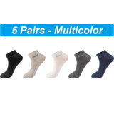 AIDASE  -  High Qualty Men's Bamboo Fiber Socks Short Summer Breatheable Anti-Bacterial Man Ankle Socks Busines 5Pairs Plus size EU38-46 aidase-shop