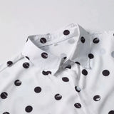 AIDASE  -  Spring and Autumn Polka Dot Print Long Sleeve Men's Shirt Casual Shirt aidase-shop