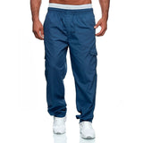 AIDASE  -  Spring Autumn New Fashion Cargo Pants Men Casual Multi Pocket Drawstring Trousers Loose Straight Tube Household All-match Pants aidase-shop