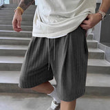 AIDASE  -  Men Shorts Solid Color Drawstring Loose Corduroy Joggers Casual Shorts Men Streetwear 2025 Fashion Men Bottoms S-5XL