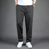 Aidase Men's Straight Cargo Trousers, Casual Pants, Monochromatic, Plus Size, M-6XL, Elastic Waist, 100% Cotton, Ninth Pants, 2024 New aidase-shop