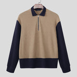 AIDASE  -  Men Sweaters Patchwork Knitted Lapel Long Sleeve Zipper Male Pullovers Streetwear 2025 Autumn Casual Men Clothing S-5XL aidase-shop