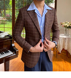 Aidase Business Stripe Shirts Men's Cuba Collar Long Sleeve Shirt British Fashion Slim Shirt Trend Men Shirt Office Tuxedo Shirt Social aidase-shop