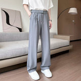 AIDASE  -  Korean Style Men's Casual Pants Summer New Fashion Versatile Thin Straight Wide Leg Male Trousers Menswear Tide aidase-shop