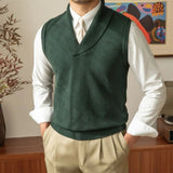 AIDASE  -  Men's Casual Sweater Vest Warm and Comfortable Vest in Autumn and Winter Solid Color Sweater Vest Casual Fashion Warm Top aidase-shop