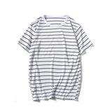 AIDASE  -  Summer Men Striped T-Shirt Short Sleeve T Shirt Men Streetwear Fashion Striped Tops Casual O Neck T-Shirt Man Tee Shirt aidase-shop