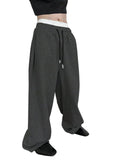 AIDASE  -  Men Drawstring Waist Loose Straight Leg Wide Leg Sports Sweatpants With Pockets aidase-shop