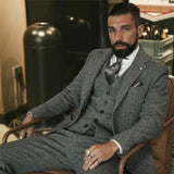 Aidase 3 Piece Formal Classic Plaid Suits for Men Slim Fit Groom Wedding Tuxedo Prom Business Casual Male Suit Jacket Vest with Pants aidase-shop