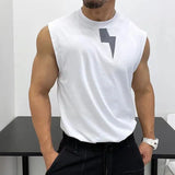 Aidase Oversized 100% Cotton Star Print Vest Men Sleeveless Profile Loose Tshirt Summer Fitness Muscles Tank Top For 150KG Fat Man