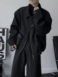 AIDASE  -  Casual Loose Short Black Collar Jacket for Men Stylish Simple Korean Version Versatile Top Outerwear Fashionable Personality aidase-shop
