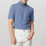 AIDASE  -  Fashion Solid Color Tops Tee Summer Men T-Shirts Short Sleeve Tops Oversize Men's Clothing Male Tee S-3XL Streetwear aidase-shop
