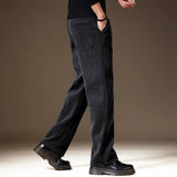 AIDASE  -  Autumn Winter New Fashion Men Solid Color Striped Straight Simple Basic Casual Daily Trendy Trousers Male American Pants Clothes aidase-shop