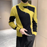 Aidase Autumn/Winter Colored Half Turtleneck Sweater Men Long Sleeve Slim Fit Casual Pullover Social Underlying Knitwear Tops aidase-shop