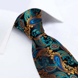 AIDASE  -  Teal Green Solid Paisley Wedding Tie For Men Fashion Design Quality Hanky Cufflink Men Gift Necktie Set aidase-shop