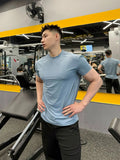 AIDASE  -  Men's Fashion High Elasticity Quick Drying Sports T-shirt Summer Ice Coat Casual Fitness Running Cuff Closed Short Sleeve aidase-shop