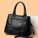 AIDASE  -  Urban Simple Style Large Capacity Soft Leather Handbag Commuter Single Shoulder Crossbody Bag Quality Feel Tote Bag aidase-shop