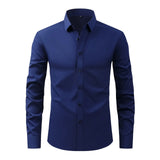 AIDASE  -  Men's Dress Shirt Regular Fit Satin Silk Solid Luxury Wedding Shirt aidase-shop
